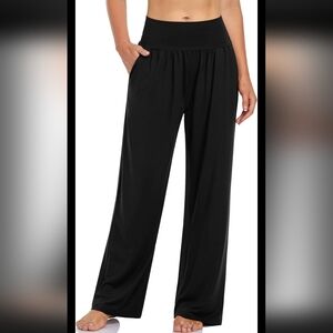 UEU Women's Casual Loose Wide Leg Cozy Pants Yoga Sweatpants Comfy High Waisted